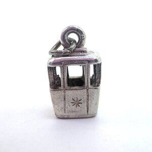 VTG Solid Sterling Silver 925 Cable Car Charm Size 0.5" Length